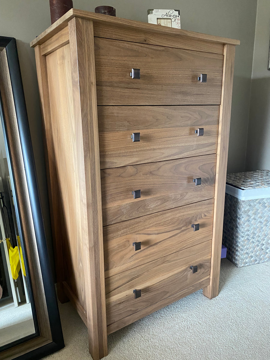 Walnut Shaker Dresser - Vertical