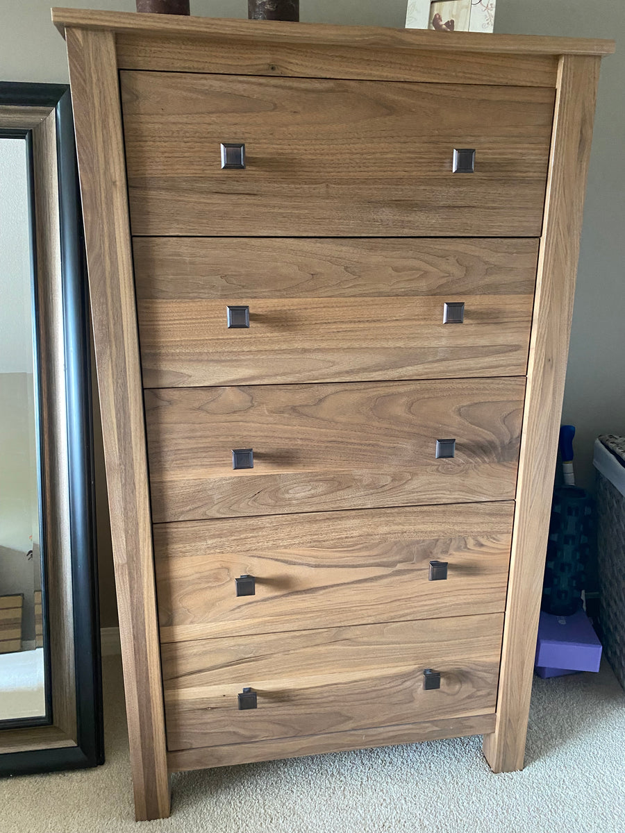 Walnut Shaker Dresser - Vertical