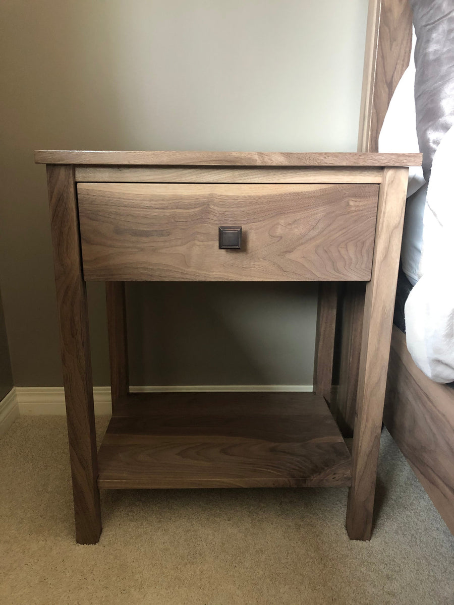 Natural Mattress Side table Walnut Shaker Night Stand